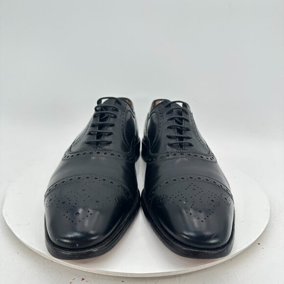 Allen Edmonds Strand Men Size 12B Black Leather Brogue Cap Toe Oxford Dress Shoe - Picture 3 of 12